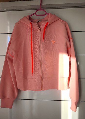Pembe Fermuarlı Kadın Sweatshirt
