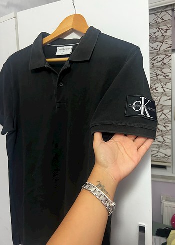 Calvin Klein Orjinal Erkek Siyah Polo Yaka Kısa Kollu Tişört