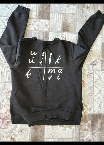 Siyah Rahat Kesim Sweatshirt - Görsel 2