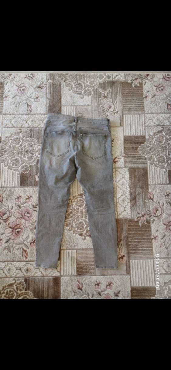 Gri Bol Kesim Kadın Pantolon - Görsel 2