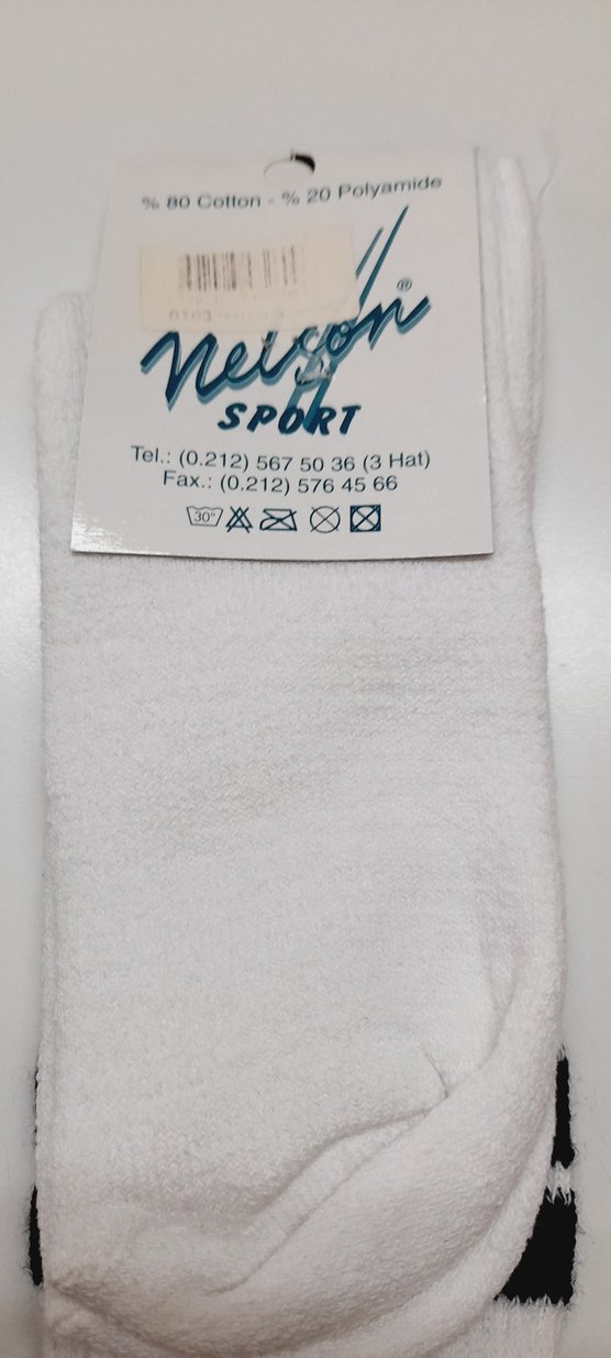 Erkek Beyaz Havlu Çorap - Görsel 2