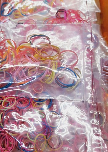 Renkli Lastikli Çocuk Saç Tokaları ve Toka Seti topluca - Görsel 5