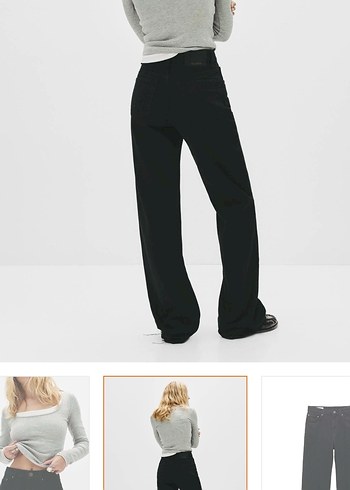 Pull and bear siyah jean - Görsel 2