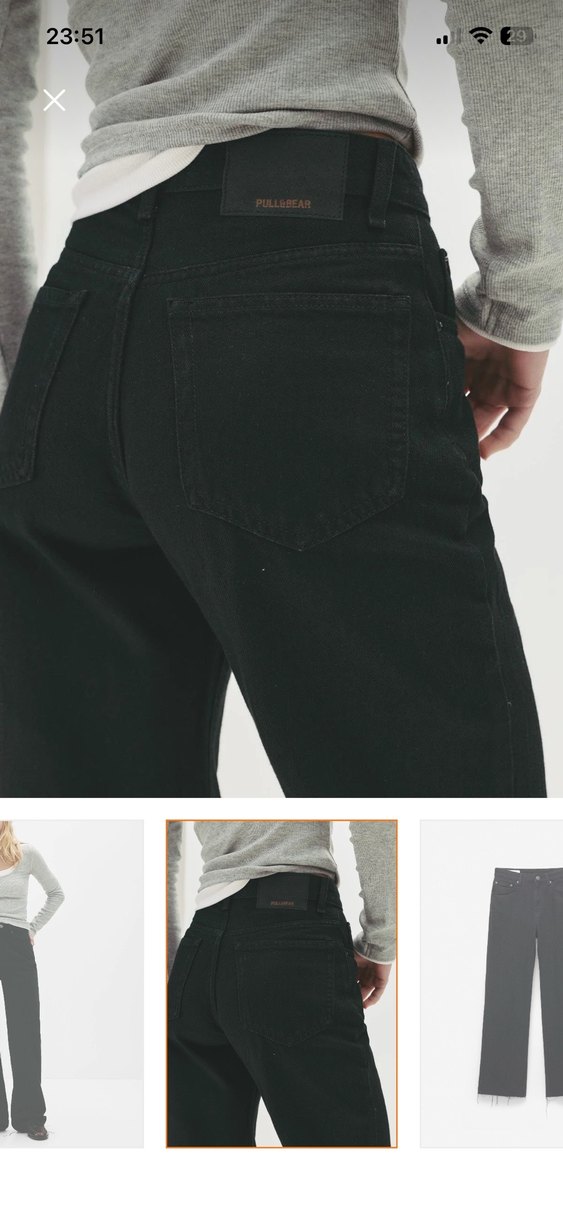 Pull and bear siyah jean - Görsel 5