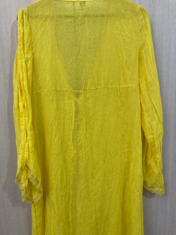 Sarı Uzun Bohem Kadın Sabahlık - Görsel 3