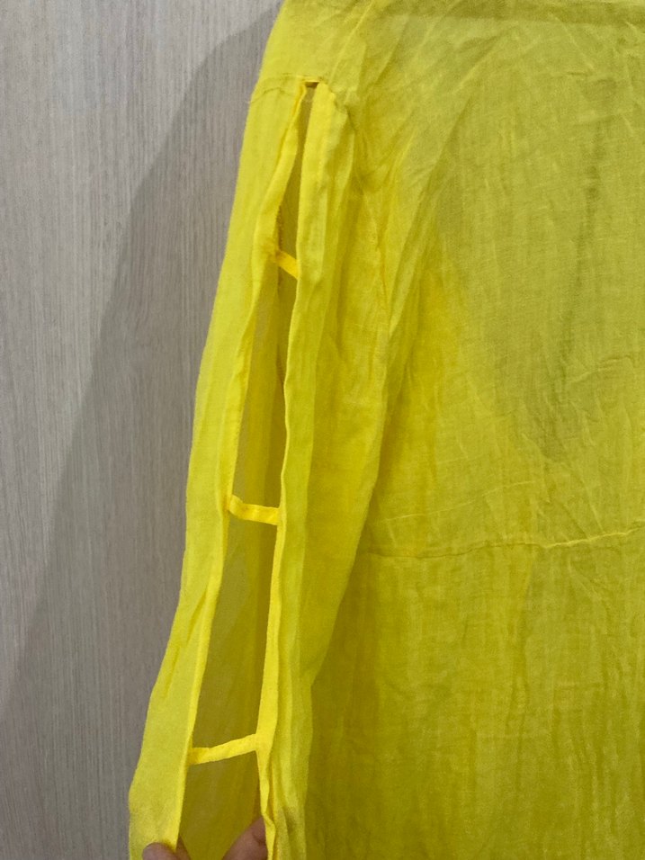 Sarı Uzun Bohem Kadın Sabahlık - Görsel 5