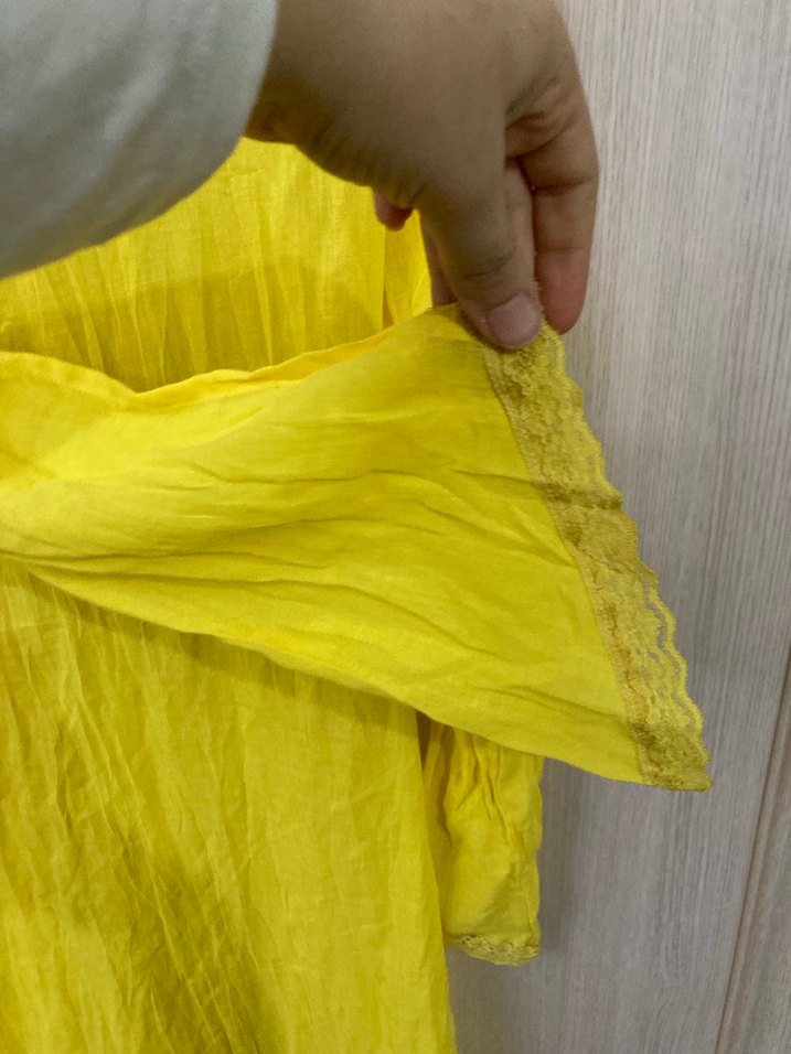 Sarı Uzun Bohem Kadın Sabahlık - Görsel 4