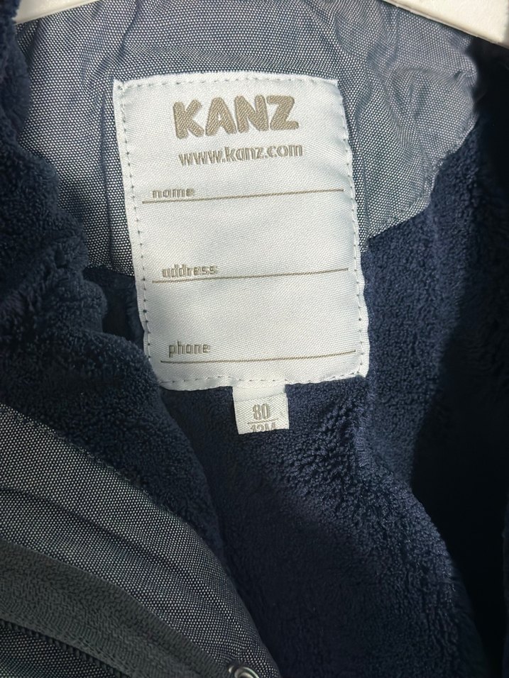 KANZ Gri Denim Görünümlü Kürklü Bebek Tulumu - Görsel 3