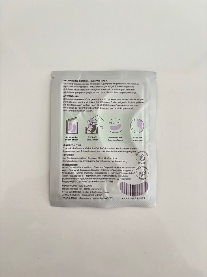 YEAUTY Retinol İçerikli Göz Pedi Maskesi - Görsel 2