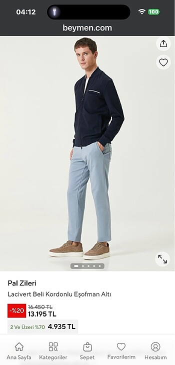 PAL ZİLERİ EŞOFMAN TAKIMI L BEDEN - Görsel 2