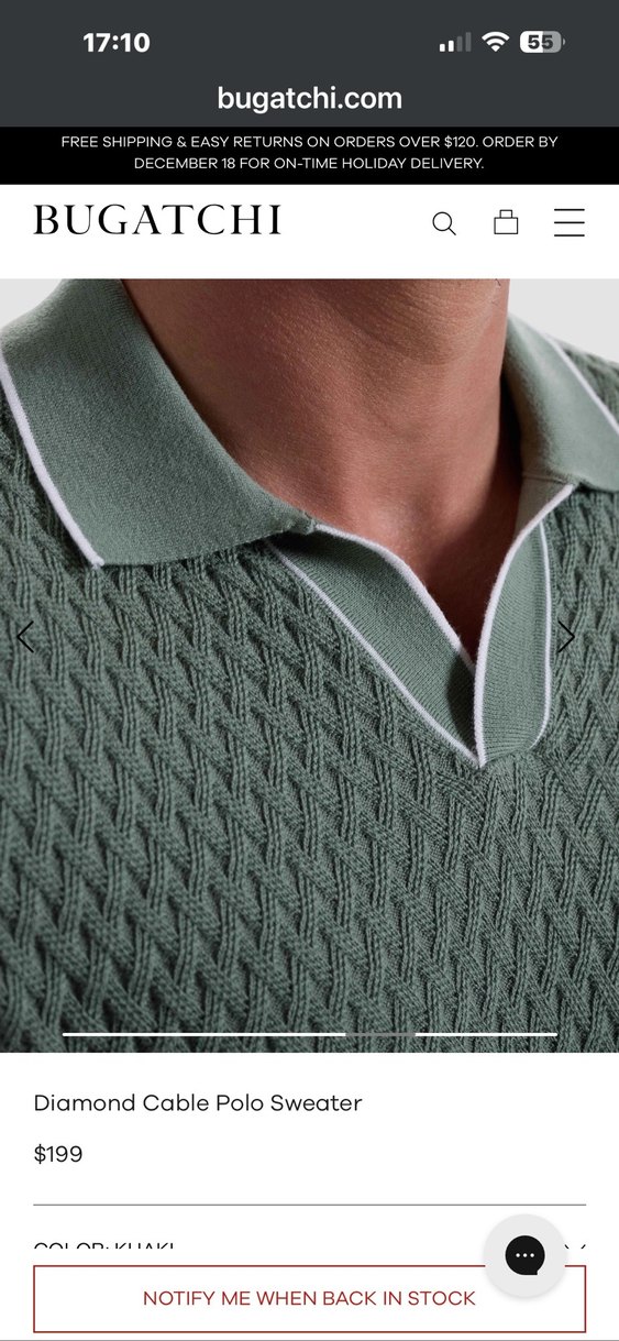 BUGATCHİ DİOMAND CABLE POLO L BEDEN - Görsel 2