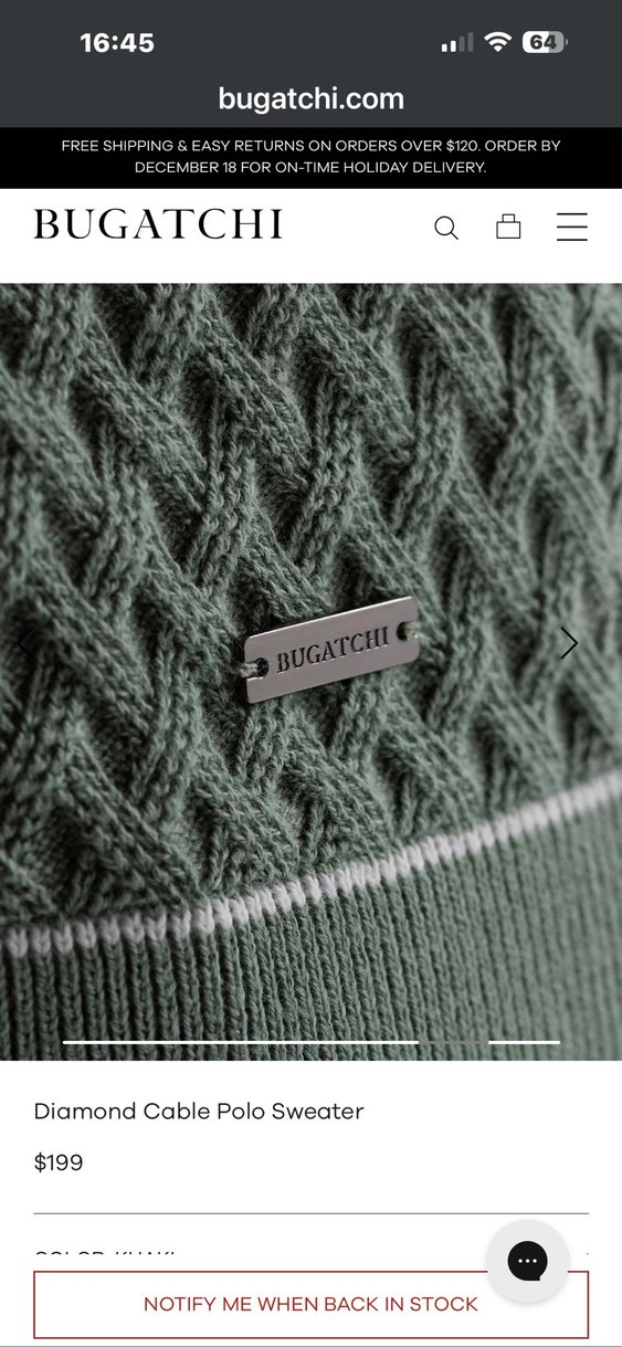 BUGATCHİ DİOMAND CABLE POLO L BEDEN - Görsel 3