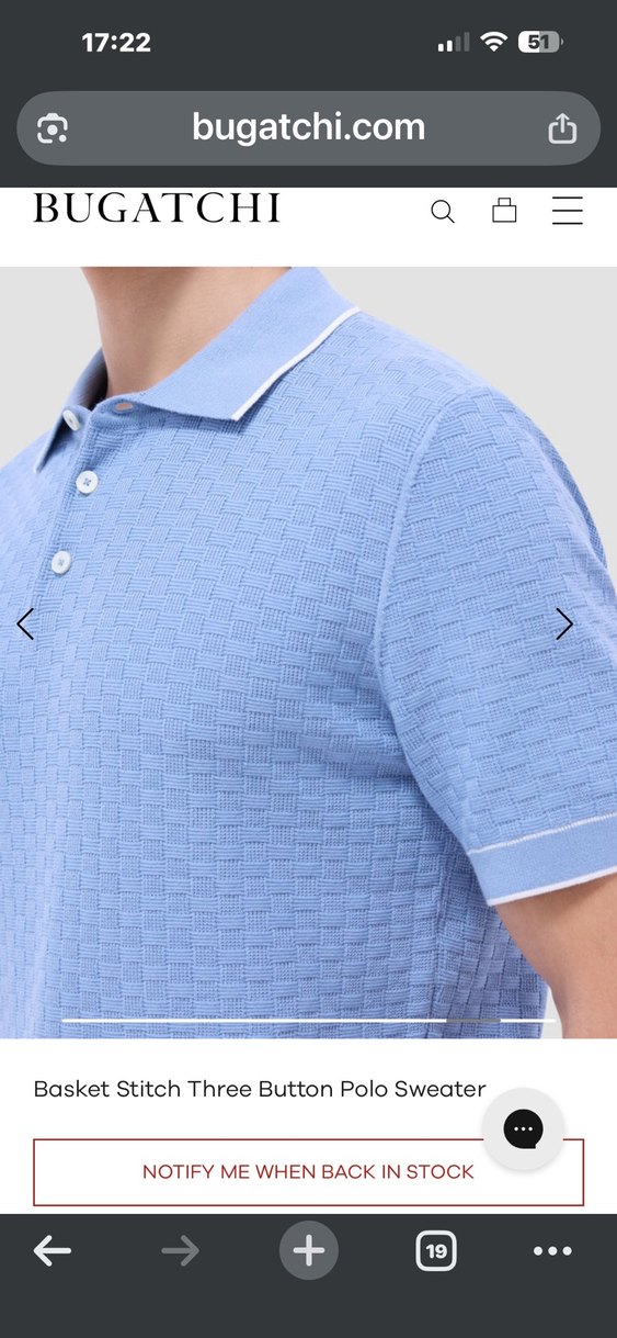 BUGATCHİ BASKET STİTCH POLO L BEDEN - Görsel 3
