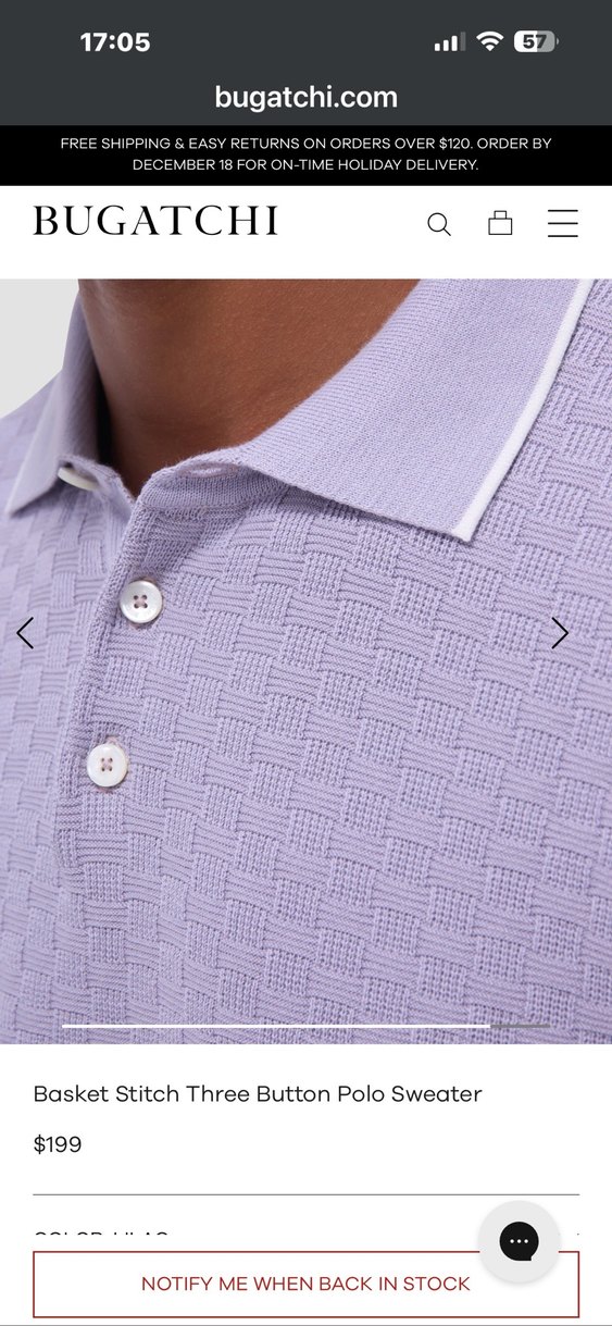 BUGATCHİ BASKET STİTCH POLO L BEDEN - Görsel 2