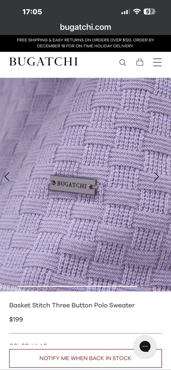 BUGATCHİ BASKET STİTCH POLO L BEDEN - Görsel 3