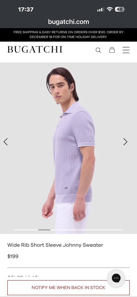 BUGATCHİ WİDE RİP POLO L BEDEN - Görsel 3