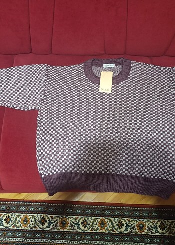 Mor Gri Örgü Salaş Kadın Kazak - Görsel 2