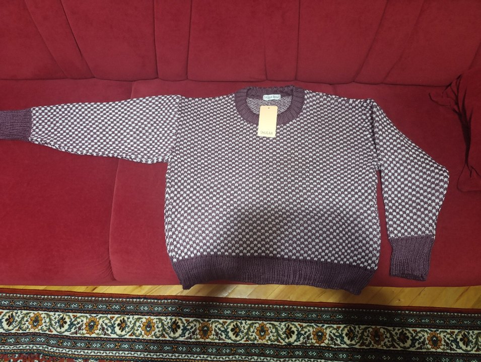 Mor Gri Örgü Salaş Kadın Kazak - Görsel 2