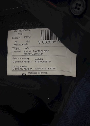 Erkek Lacivert Regular Fit Ofis Takım Elbise - Görsel 6