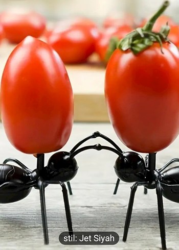 Siyah  12 adet Karınca  meyve sebze peynir vb icin  şişler - Görsel 3