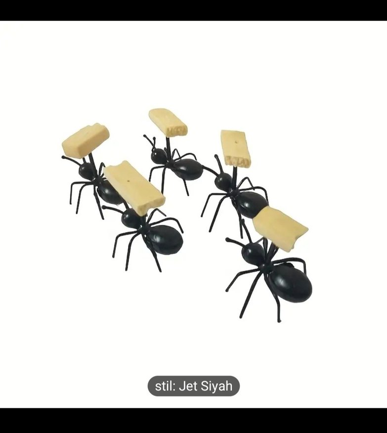 Siyah  12 adet Karınca  meyve sebze peynir vb icin  şişler - Görsel 2