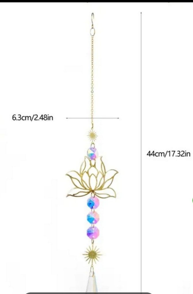 Altın Renkli Lotus ve Kristal Sarkaç - Görsel 4