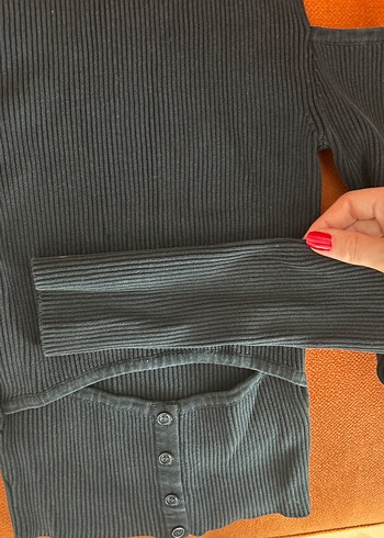 Zara Gri Örgü Kadın Triko Bluz
