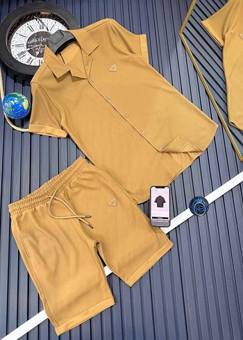 Erkek Gri Kısa Kollu Düğmeli Pijama Takımı - Görsel 3