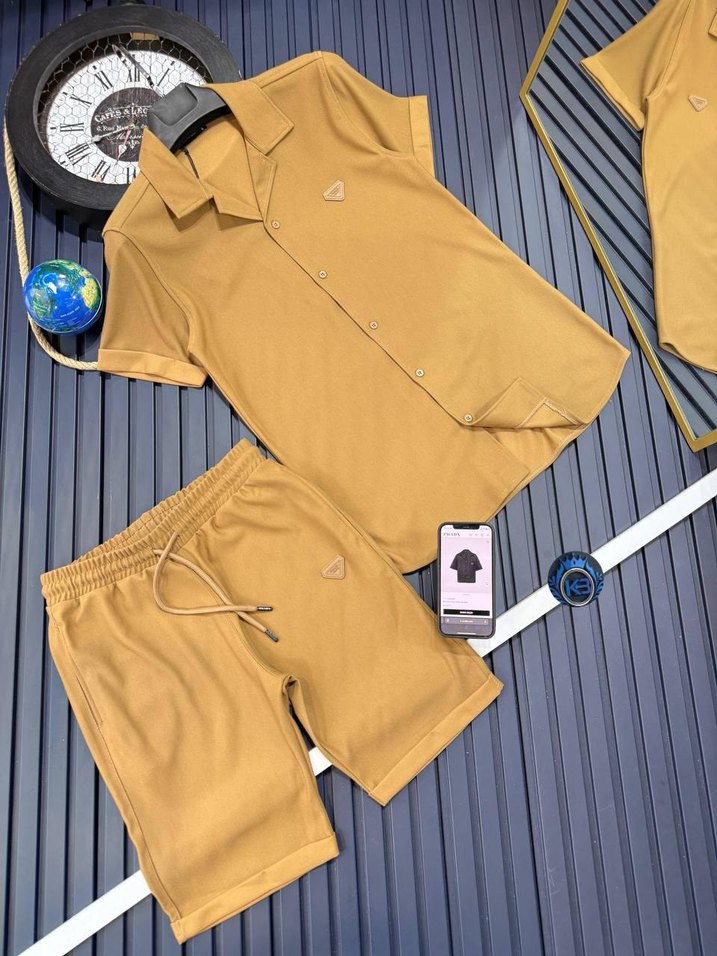 Erkek Gri Kısa Kollu Düğmeli Pijama Takımı - Görsel 3