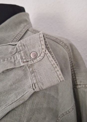 Mavi Erkek Gri Keten Düğmeli Gömlek - Görsel 4