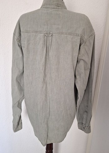 Mavi Erkek Gri Keten Düğmeli Gömlek - Görsel 5