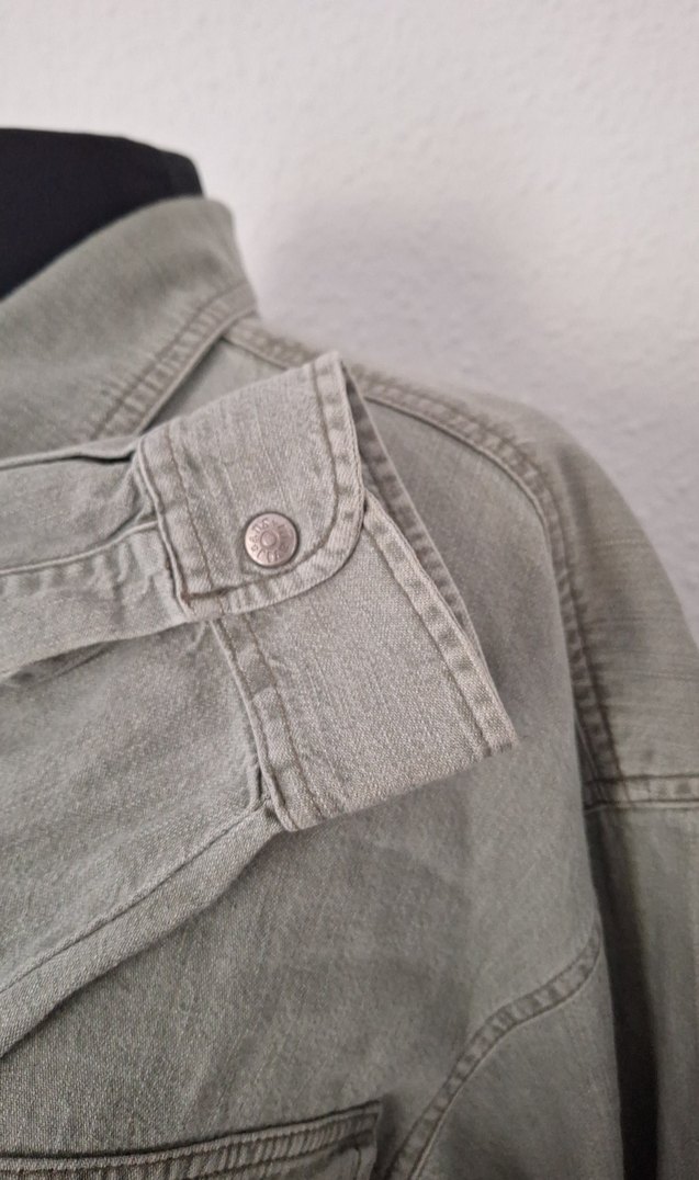 Mavi Erkek Gri Keten Düğmeli Gömlek - Görsel 4