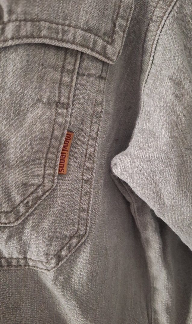 Mavi Erkek Gri Keten Düğmeli Gömlek - Görsel 3