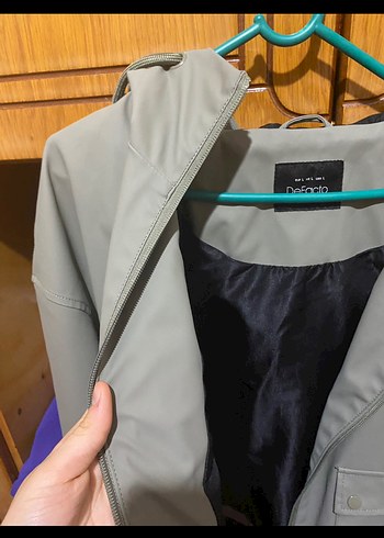 Kadın Haki Düğmeli Street Wear Ceket - Görsel 2