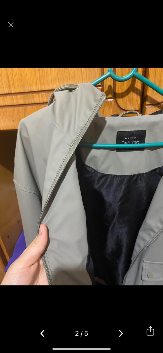 Kadın Haki Düğmeli Street Wear Ceket - Görsel 2