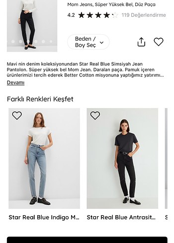 Kadın Gri Normal Paça Denim Pantolon mavi markası - Görsel 6