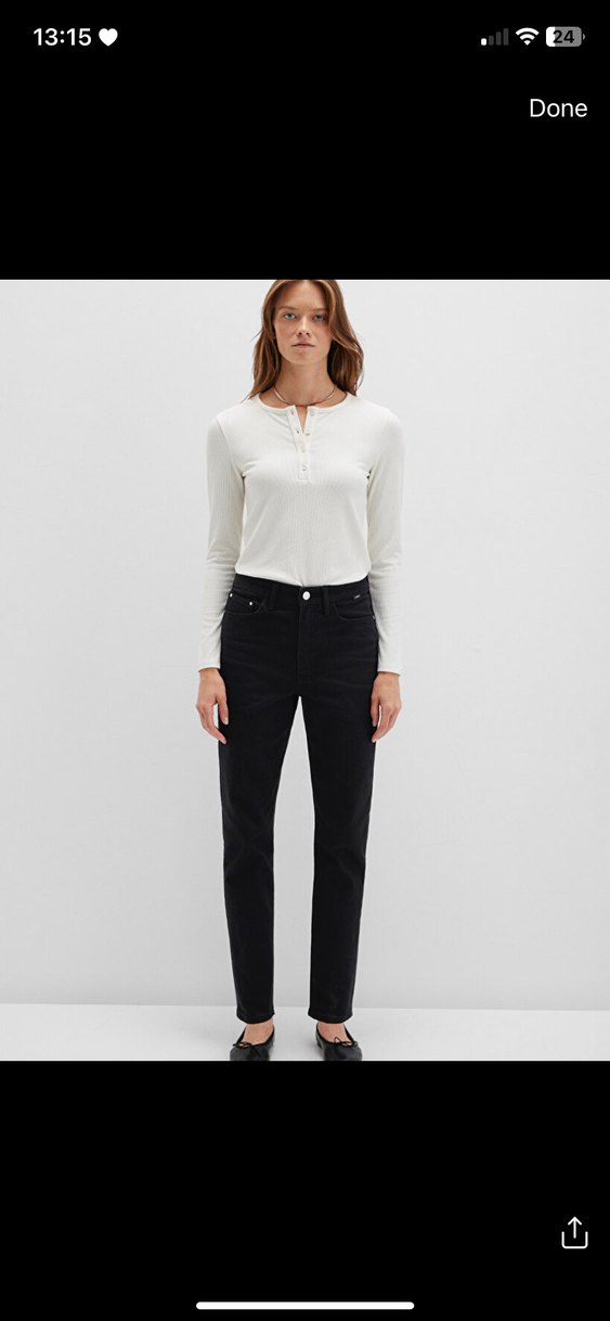 Kadın Gri Normal Paça Denim Pantolon mavi markası - Görsel 5