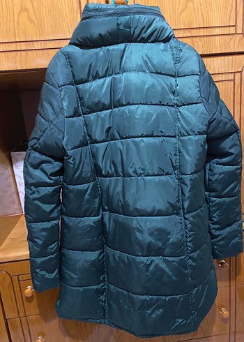 Koyu Yeşil Kadın şişme mont - Görsel 8