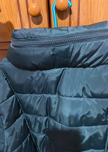 Koyu Yeşil Kadın şişme mont - Görsel 6