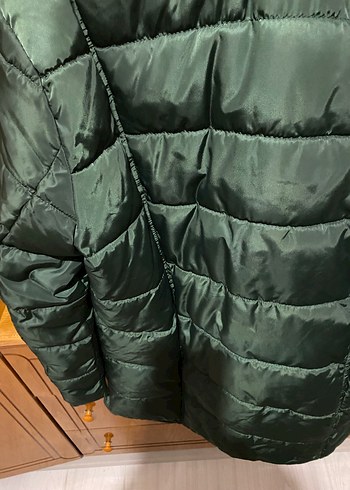 Koyu Yeşil Kadın şişme mont - Görsel 5