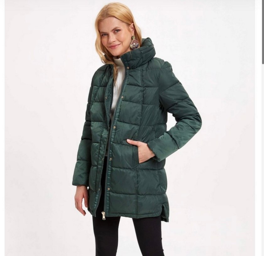 Koyu Yeşil Kadın şişme mont - Görsel 4