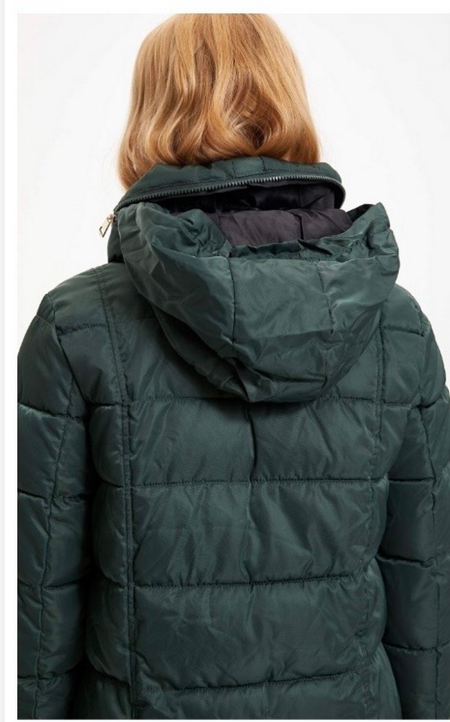 Koyu Yeşil Kadın şişme mont - Görsel 2