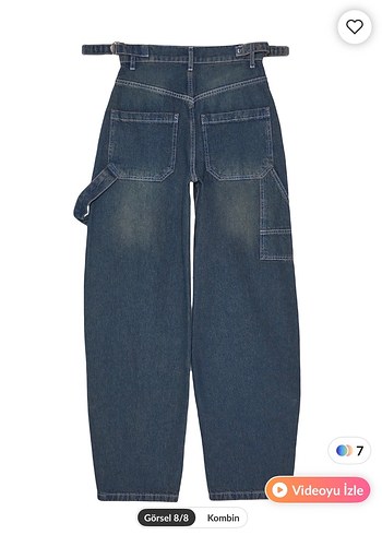 Lacivert Kadın Bol Kesim Denim Jean - Görsel 3