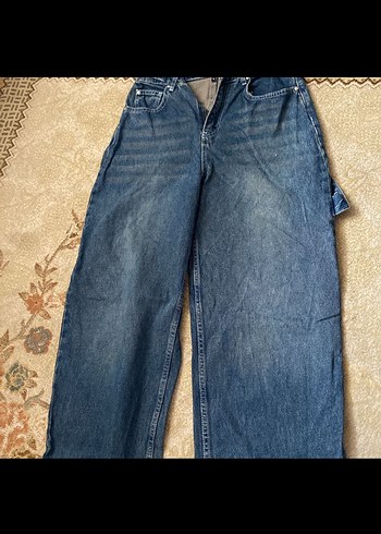 Lacivert Kadın Bol Kesim Denim Jean - Görsel 4