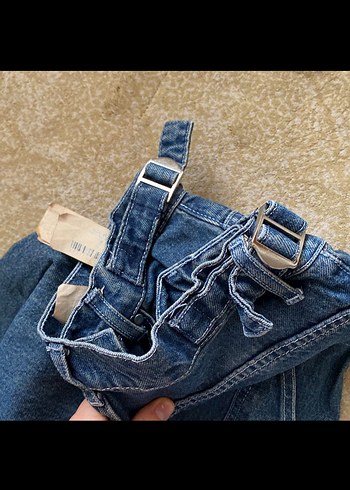 Lacivert Kadın Bol Kesim Denim Jean - Görsel 5