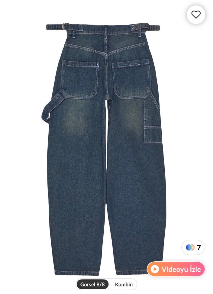 Lacivert Kadın Bol Kesim Denim Jean - Görsel 3