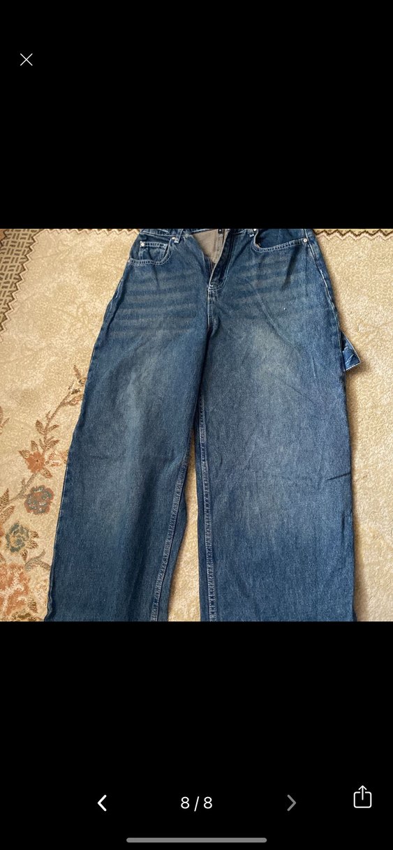 Lacivert Kadın Bol Kesim Denim Jean - Görsel 4