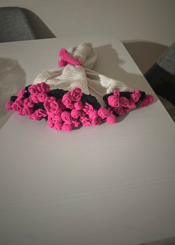  Beden pembe Renk Örgü çiçek buketi