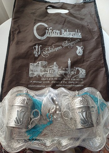 GÜMÜŞ KAPLAMALI BAKIR 2'Lİ KAHVE TAKIMI - Görsel 8