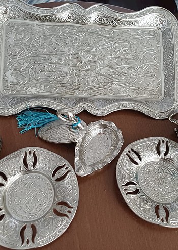 GÜMÜŞ KAPLAMALI BAKIR 2'Lİ KAHVE TAKIMI - Görsel 12